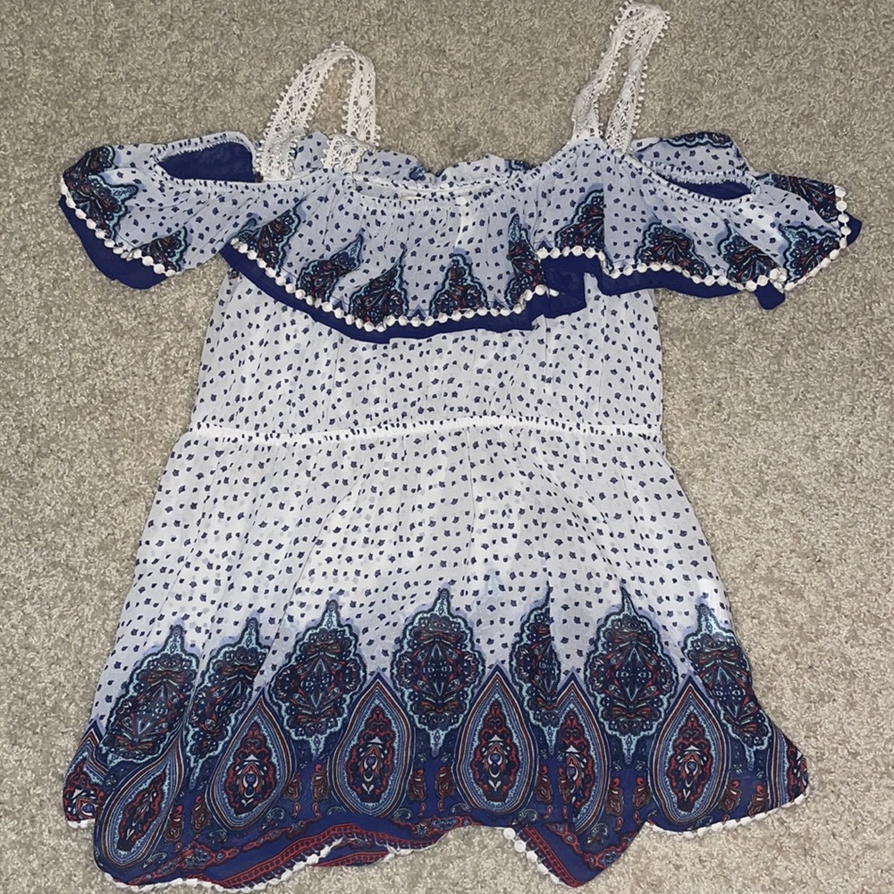 Red, White, and Blue off the shoulder top